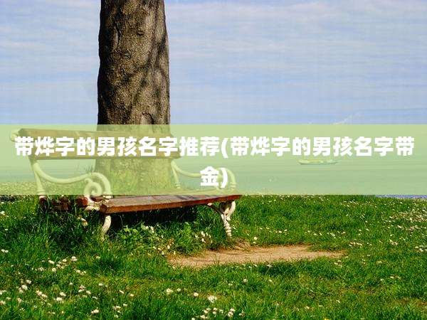 带烨字的男孩名字推荐(带烨字的男孩名字带金)