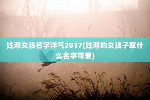 姓邓女孩名字洋气2017(姓邓的女孩子取什么名字可爱)