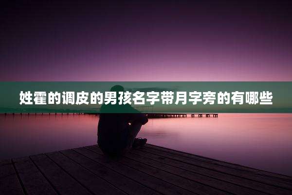 姓霍的调皮的男孩名字带月字旁的有哪些