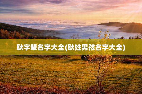 耿字辈名字大全(耿姓男孩名字大全)