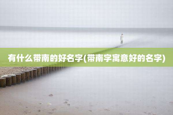 有什么带南的好名字(带南字寓意好的名字)
