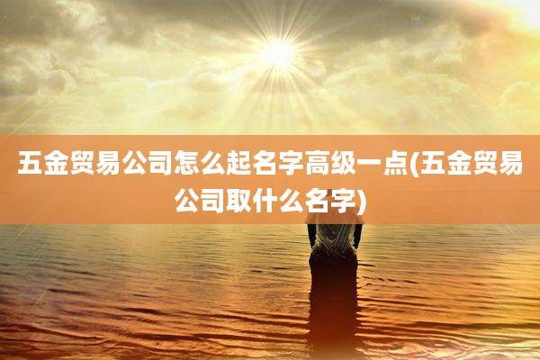 五金贸易公司怎么起名字高级一点(五金贸易公司取什么名字)