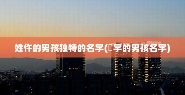 姓仵的男孩独特的名字(埼字的男孩名字)