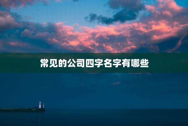 常见的公司四字名字有哪些