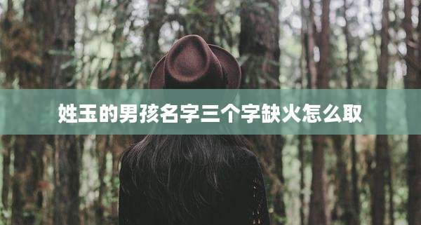 姓玉的男孩名字三个字缺火怎么取