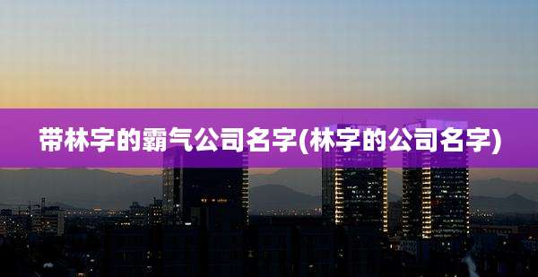 带林字的霸气公司名字(林字的公司名字)