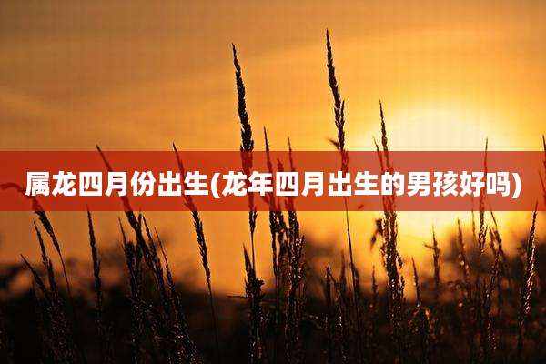 属龙四月份出生(龙年四月出生的男孩好吗)
