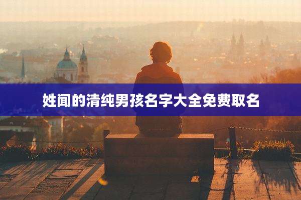 姓闻的清纯男孩名字大全免费取名
