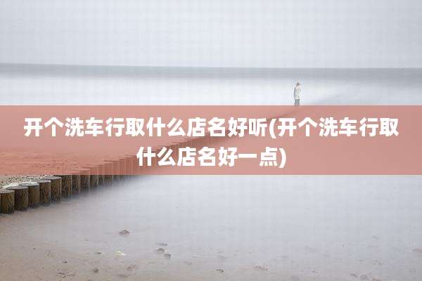 开个洗车行取什么店名好听(开个洗车行取什么店名好一点)