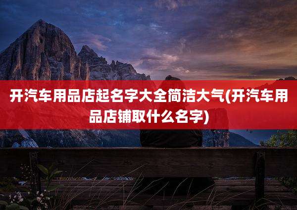 开汽车用品店起名字大全简洁大气(开汽车用品店铺取什么名字)