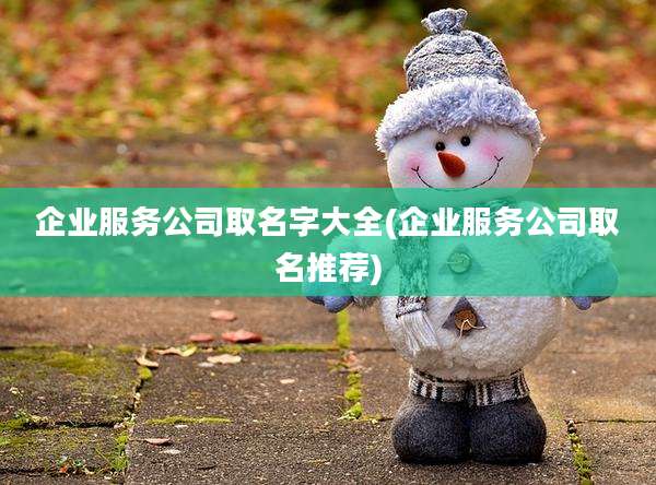企业服务公司取名字大全(企业服务公司取名推荐)