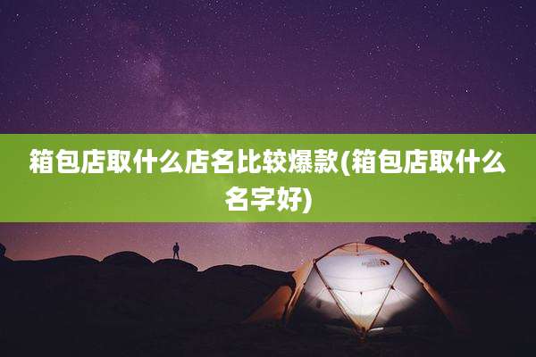 箱包店取什么店名比较爆款(箱包店取什么名字好)
