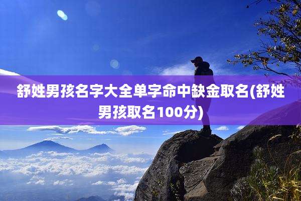 舒姓男孩名字大全单字命中缺金取名(舒姓男孩取名100分)