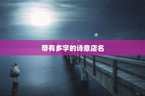 带有多字的诗意店名