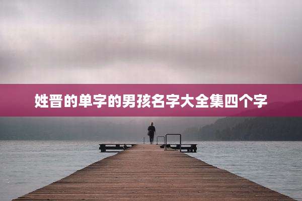 姓晋的单字的男孩名字大全集四个字