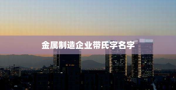 金属制造企业带氏字名字