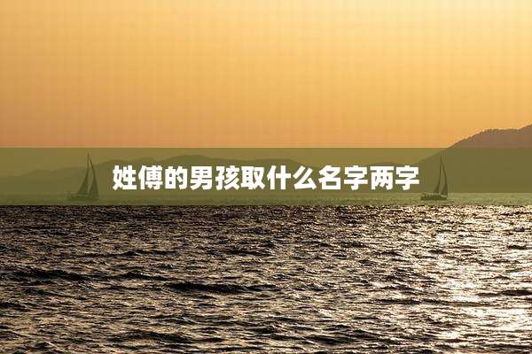 姓傅的男孩取什么名字两字