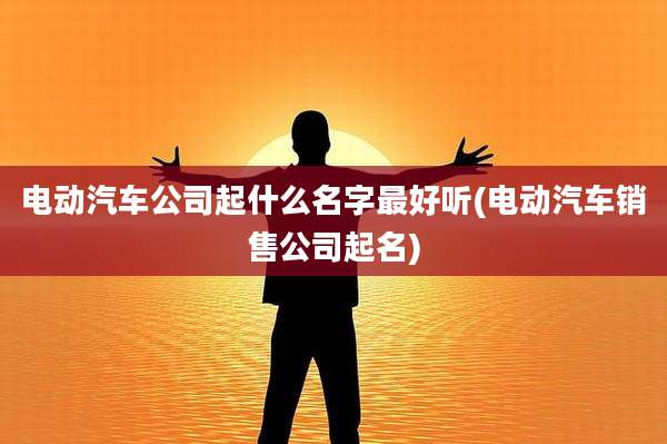 电动汽车公司起什么名字最好听(电动汽车销售公司起名)