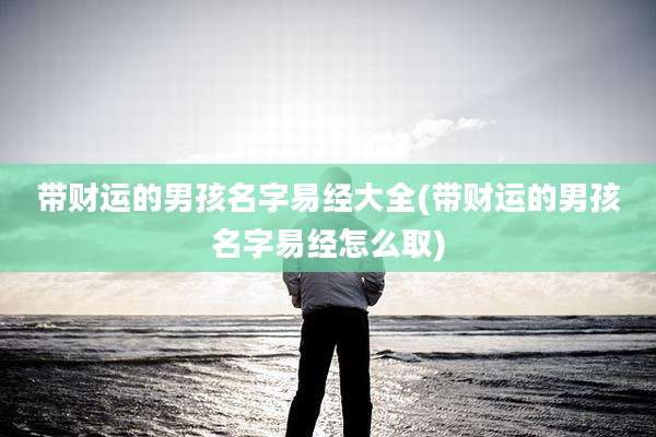 带财运的男孩名字易经大全(带财运的男孩名字易经怎么取)