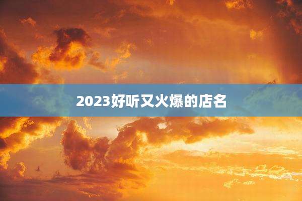 2023好听又火爆的店名