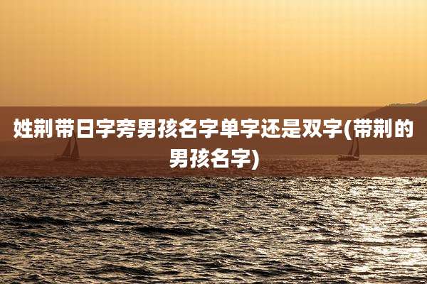 姓荆带日字旁男孩名字单字还是双字(带荆的男孩名字)