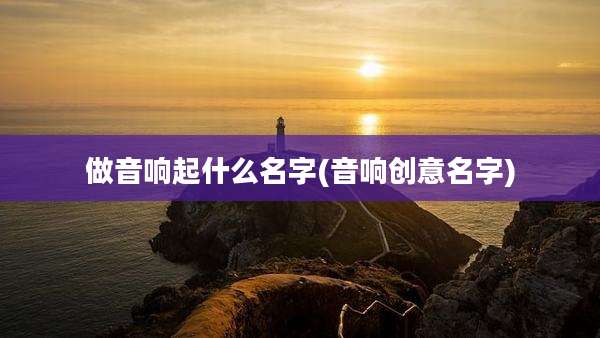 做音响起什么名字(音响创意名字)