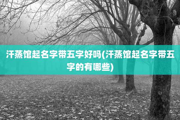 汗蒸馆起名字带五字好吗(汗蒸馆起名字带五字的有哪些)