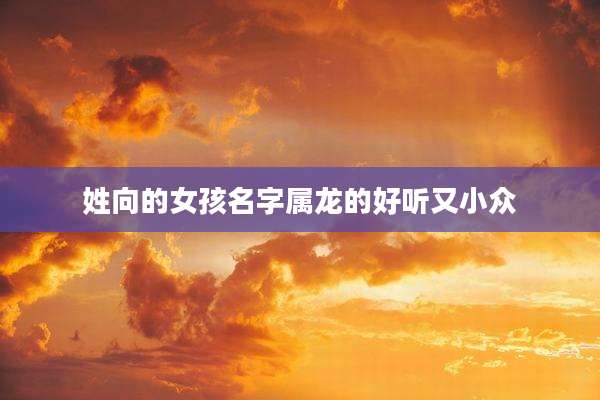姓向的女孩名字属龙的好听又小众