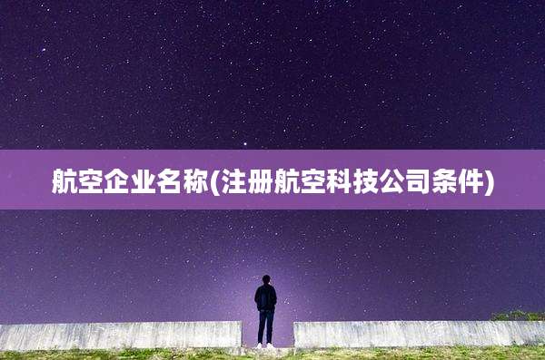 航空企业名称(注册航空科技公司条件)