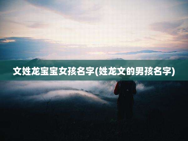 文姓龙宝宝女孩名字(姓龙文的男孩名字)