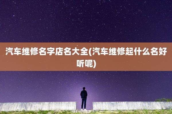 汽车维修名字店名大全(汽车维修起什么名好听呢)