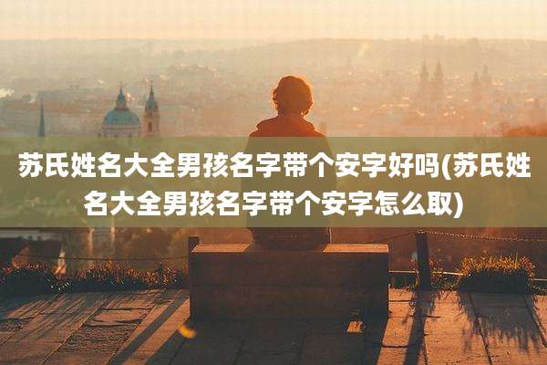 苏氏姓名大全男孩名字带个安字好吗(苏氏姓名大全男孩名字带个安字怎么取)