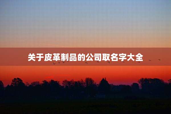 关于皮革制品的公司取名字大全