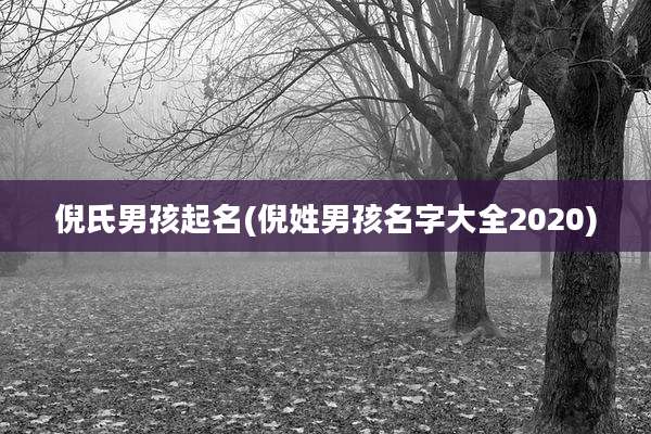 倪氏男孩起名(倪姓男孩名字大全2020)