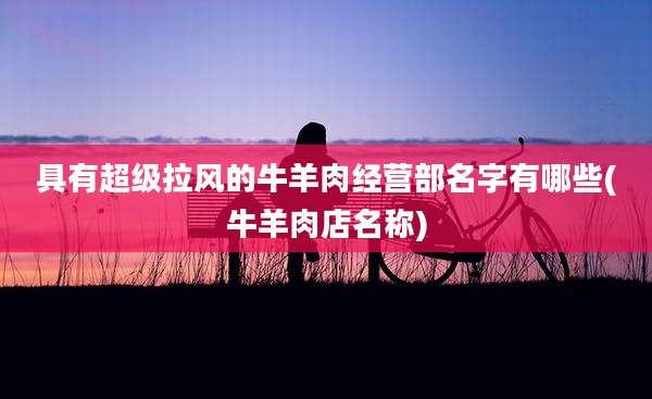 具有超级拉风的牛羊肉经营部名字有哪些(牛羊肉店名称)