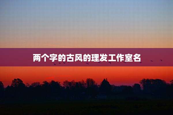 两个字的古风的理发工作室名