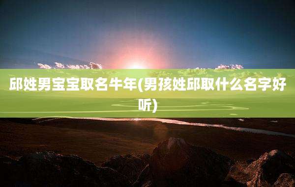 邱姓男宝宝取名牛年(男孩姓邱取什么名字好听)