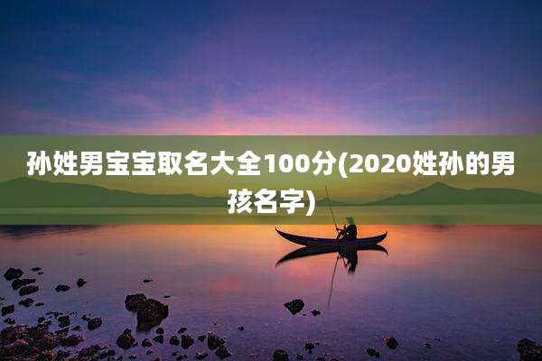 孙姓男宝宝取名大全100分(2020姓孙的男孩名字)