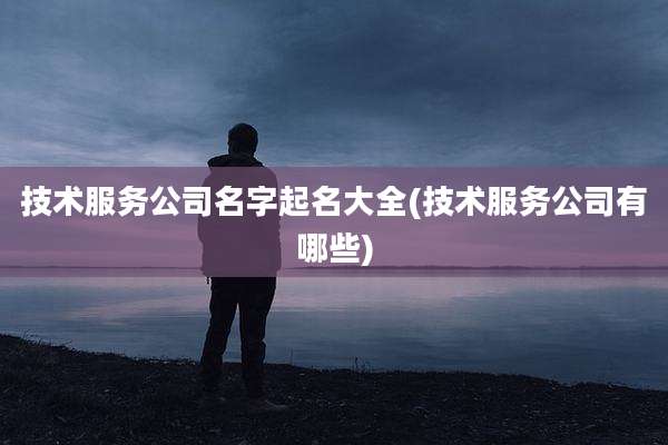技术服务公司名字起名大全(技术服务公司有哪些)