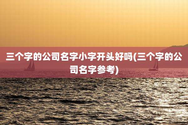 三个字的公司名字小字开头好吗(三个字的公司名字参考)