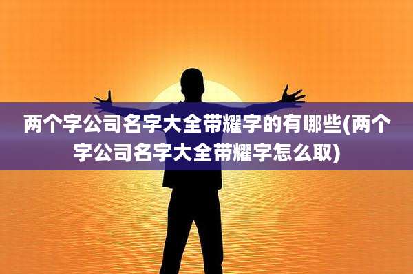 两个字公司名字大全带耀字的有哪些(两个字公司名字大全带耀字怎么取)