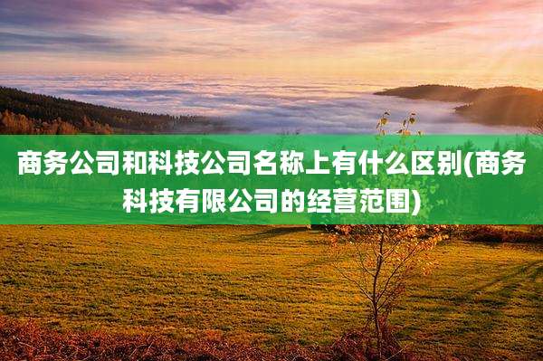 商务公司和科技公司名称上有什么区别(商务科技有限公司的经营范围)