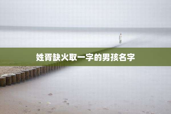 姓胥缺火取一字的男孩名字