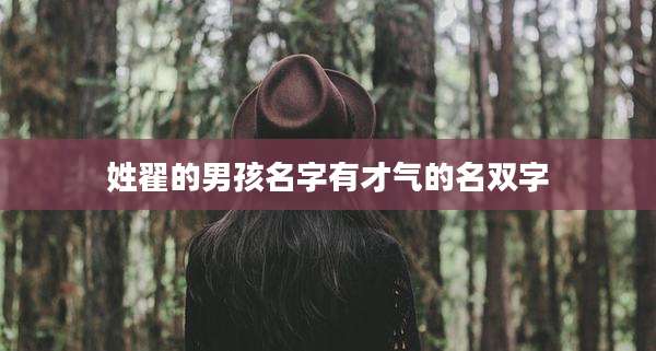 姓翟的男孩名字有才气的名双字