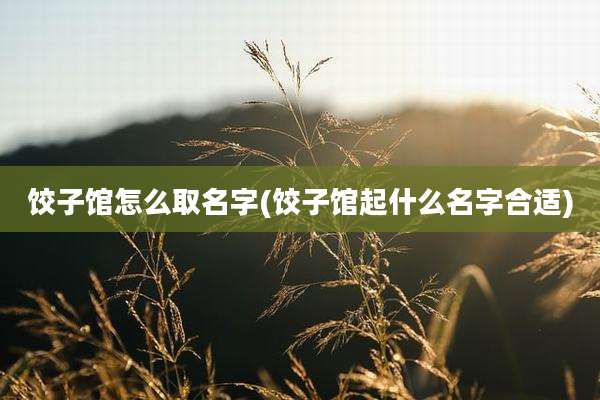饺子馆怎么取名字(饺子馆起什么名字合适)