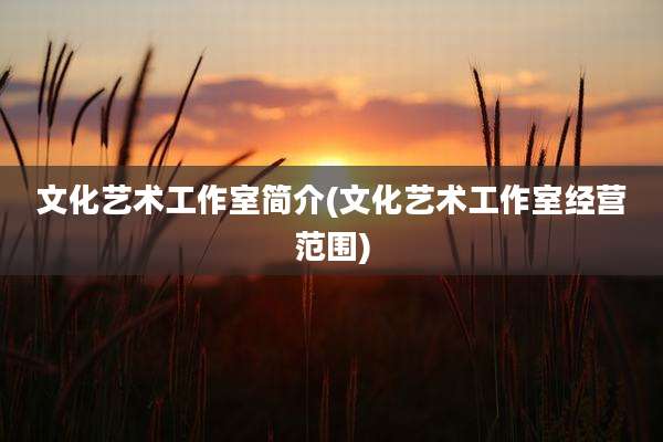 文化艺术工作室简介(文化艺术工作室经营范围)