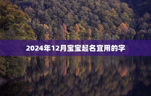 2024年12月宝宝起名宜用的字