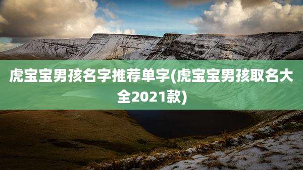 虎宝宝男孩名字推荐单字(虎宝宝男孩取名大全2021款)