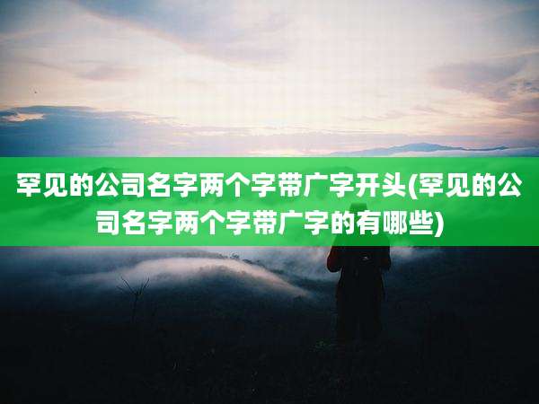 罕见的公司名字两个字带广字开头(罕见的公司名字两个字带广字的有哪些)