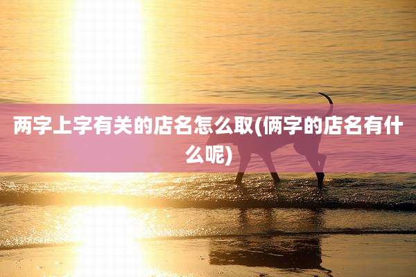 两字上字有关的店名怎么取(俩字的店名有什么呢)